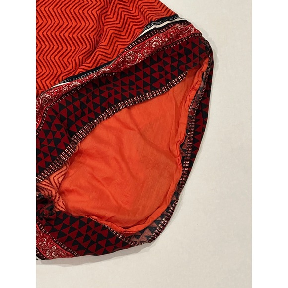 Lucky‎ Brand Red Paisley Print Sleeveless Mini Dress Summer Boho Festival - Picture 6 of 9